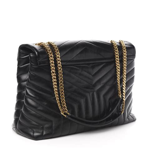 SAINT LAURENT Calfskin Y Quilted Monogram Large Loulou 